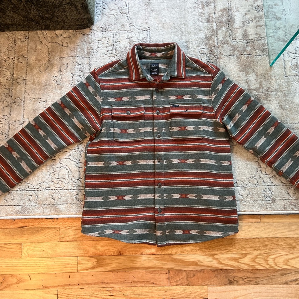 RVCA Flannel Button Down in Earth Tones